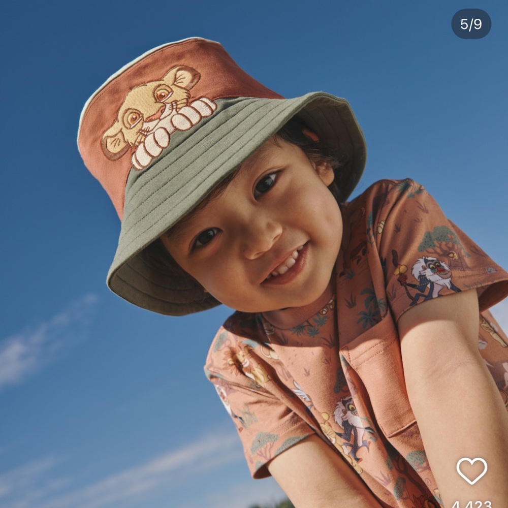 🌲 Little Sleepies Disney Simba Terry Bucket Hat NIB 6-12